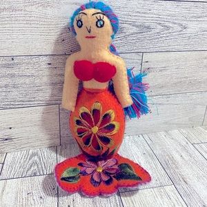 Handmade Embroidery Mermaid Doll